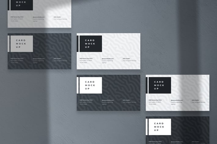Modern Business Card Mockup with Shadow Overlay