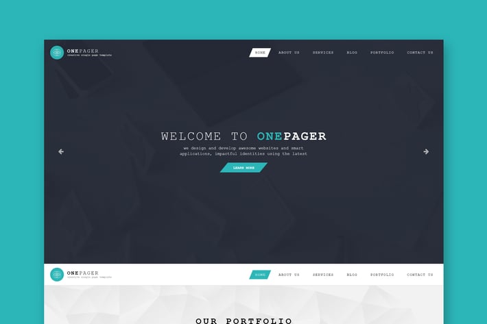 One Pager - Single Page PSD Template