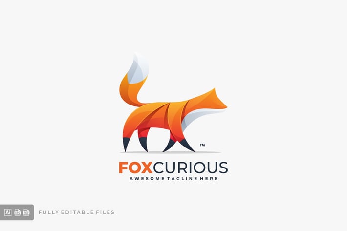 Abstract Fox Color Logo Template
