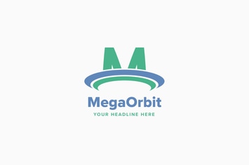 Mega Orbit M Letter Logo Template