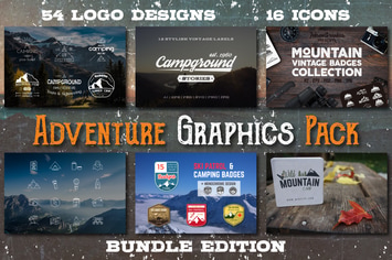 Vintage Adventure Graphics Pack / Retro Logo/Icons