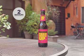 Chair Beer Mockup Duo