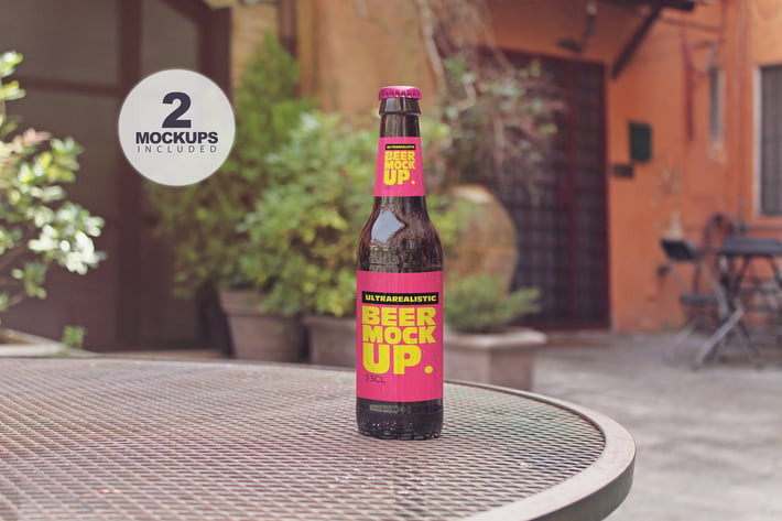 Chair Beer Mockup Duo