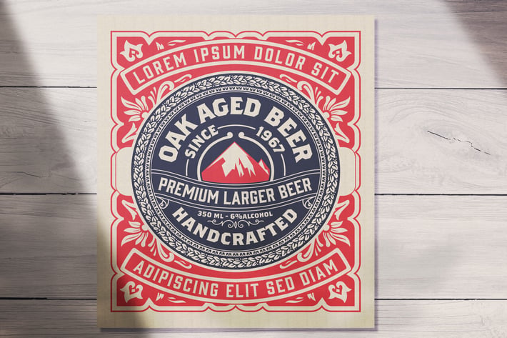Vintage-Style Beer Label Layout