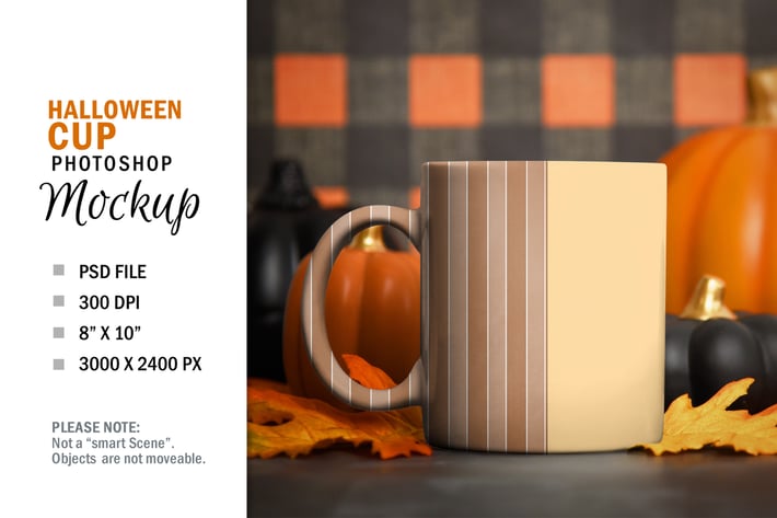 Halloween Coffee Glass Cup Mockup Smart Object