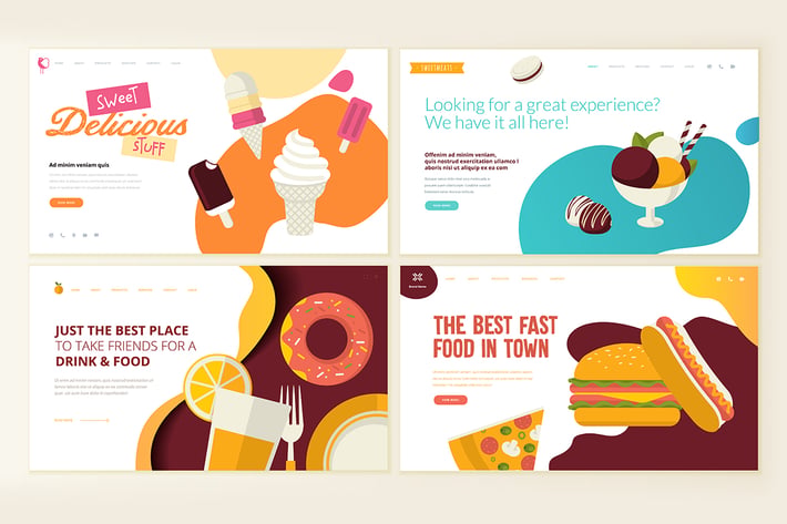 Web Page Design Templates for Food and Drink