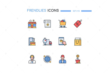 Shopping - Modern Line Design Style Icons