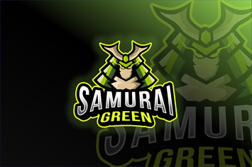 Samurai Green Esport Logo Template