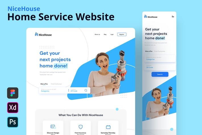 NiceHouse - Home Repair Website Homepage