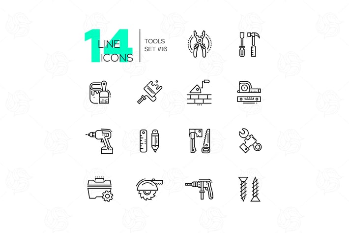 Tools - modern single line icons set