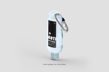 Hand Sanitizer Gel 50ml Bottle 45 Degree w Latch