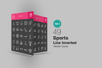 49 Sports Line Inverted Icons