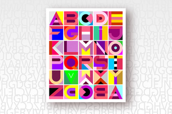 Multicolored Decorative Geometric Font