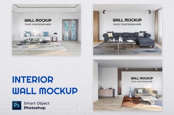 Interior Living Room Wall Mockup