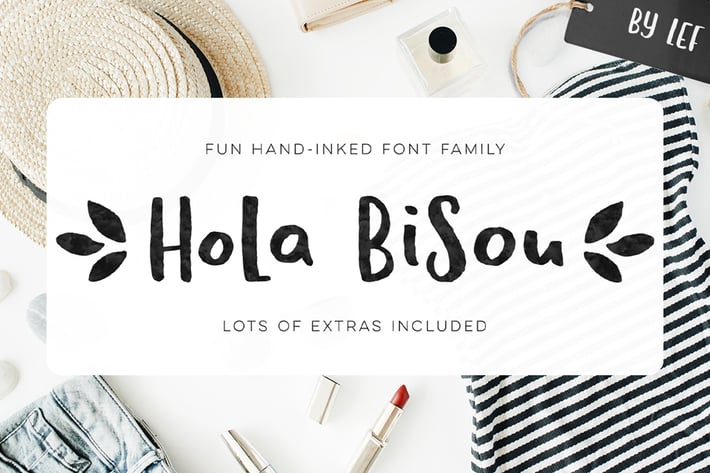Hola Bisou - Handlettered ink font