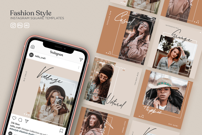Fashion Style Instagram Square Templates