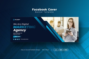 Digital marketing Facebook Cover banner template