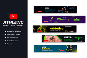 Athletics YouTube Channel Banners Template