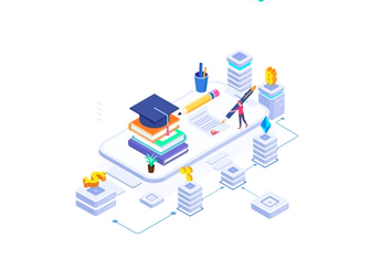 Fund Higher Education Isometric Illustration - FV