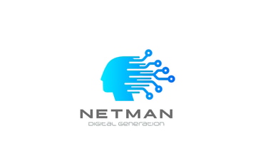Logo Artificial Intelligence Generation Chip Head
