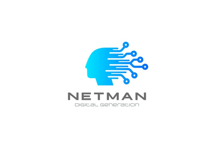 Logo Artificial Intelligence Generation Chip Head