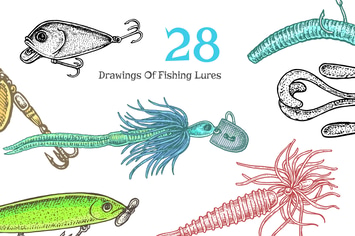 Fishing Lures Vector Set