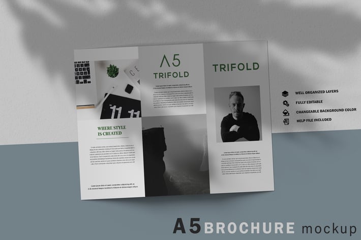 A5 Trifold Brochure Mockup V.1