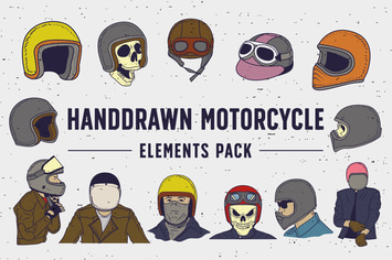 Handdrawn Motorcycle Elements Pack