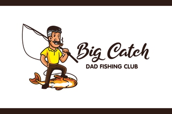 Cartoon Retro Angler Character Mascot Logo