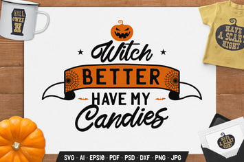 Halloween Witch Logo Design Retro Vector Badge