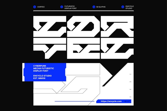 Cortec - Cyberpunk Futuristic Tech Mecha Font