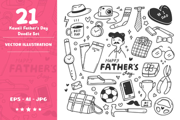 Kawaii Father's Day Doodle Set