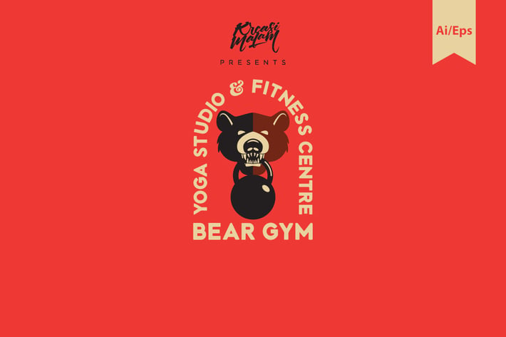 Bear Gym Logo Template