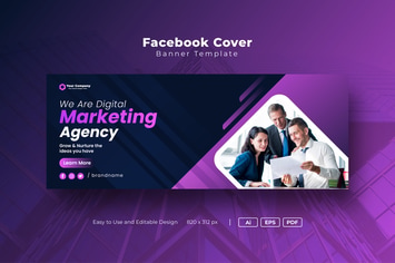 Digital marketing Facebook Cover banner template