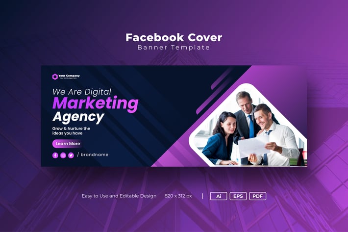 Digital marketing Facebook Cover banner template
