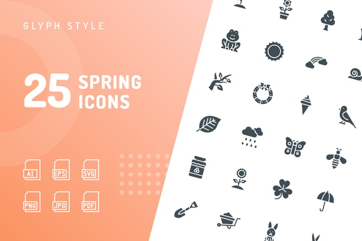 Spring Glyph Icons