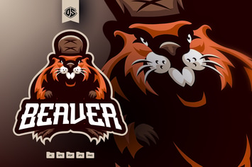 Beaver Esport Mascot Logo Template