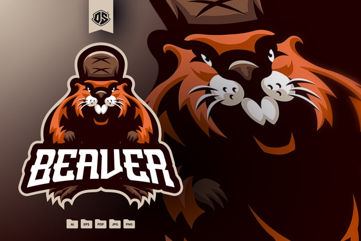 Beaver Esport Mascot Logo Template