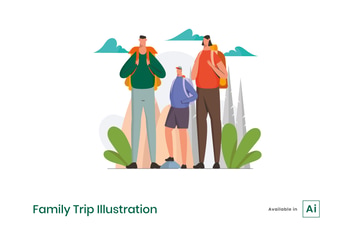 Family Trip Illustration