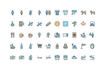 50 Wayfinding and Airport icons