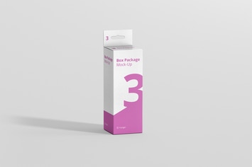 Package Box Mockup - Small Rectangle with Hanger