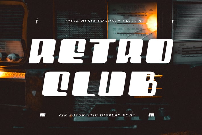 Retro Club - Bold Italic Futuristic Display font 
