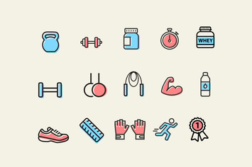 15 Exercise and Muscle Icons