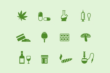 12 Drugs and Narcotics Icons