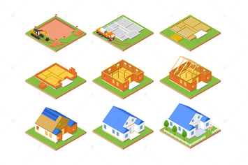 Construction Plan - Set of Isometric Objects