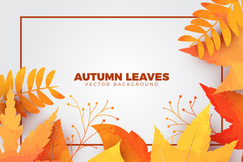 Watercolor Autumn Leaves Vector Background