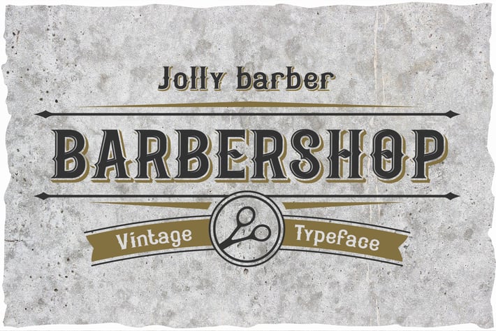 Jolly Barber. Vintage typeface