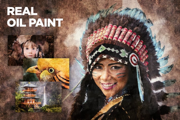 Real Oil Painting CS3+ Photoshop Action