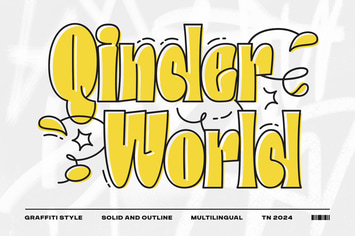 QinderWorld - Modern Graffiti Display Font 