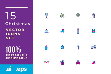 15 Christmas vector icons